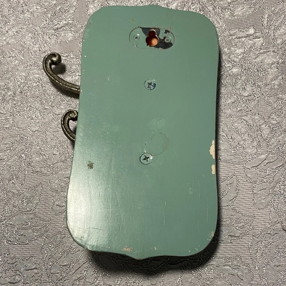 Vintage-Style Adjustable Wall Hook in Mint and Silver
